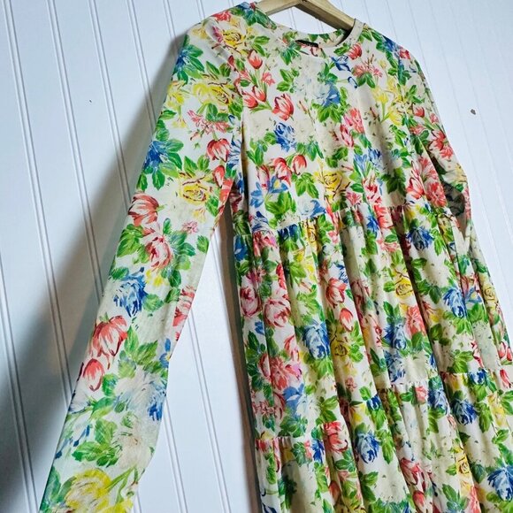 AFRM Women’s Floral Print Mini long Sleeve Dress Size Medium - Picture 10 of 12